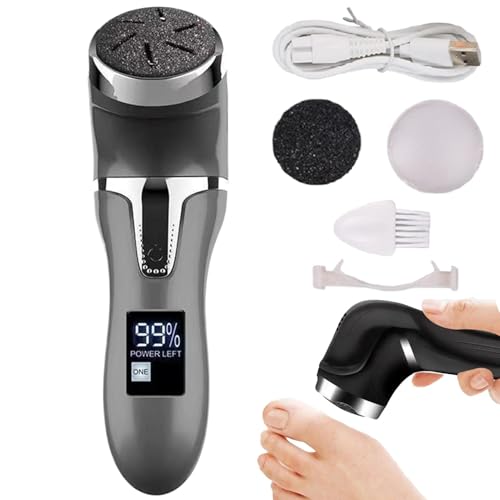 Euyehn 電動バキュームフットグラインダー,電動フットグラインダー,電動バキュームフットグラインダー調整可能な速度フットファイル LED ディスプレイ IPX7 防水 - ポータブルUSB充電2スピード電子フットファイルペディキュアツールフットケア用