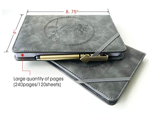 Yangkuang Embossed Faux Leather Journal Gift Set, Refillable Writing Journal For Writers Travel Journal Lined Personal Diary 6X8.75 Notebook, A5 (Owl) #TOP1
