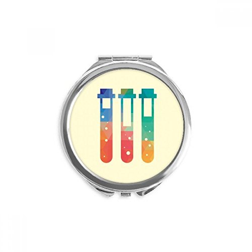Espejo redondo de bolsillo con diseño de tubos de química para retocarte en cualquier lugar