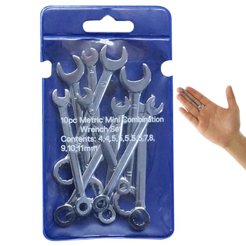 Set Small Spanner Juego de llave de llave métrica de 4-11 mm de 4-11 mm Combinados de llave combinada de acero con óxido con juego de llave de trinquete de acabado de espejo, set de llave pequeña