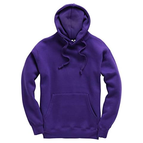 Plain Pullover Hoodie Hooded Top Unisex Mens Ladies Hooded Sweatshirts Purple Cover