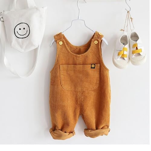 Baby Boy Girl Suspender Overalls Infant Toddler Corduroy Straps Outfits Pants Romper Jumpsuit with pockets3