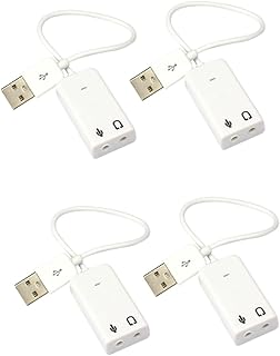 UKCOCO 4 pcs external sound card for laptop external audio card USB sound card for laptop Free Drive Sound Card Practical Sound Card Durable Sound Card white stand-alone computer Desktop