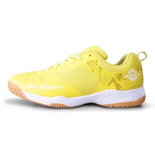 Image of NIVIA HY-Court 2.1 Badminton Shoes for Men | Ultimate Footwear for Court Mastery | Padel Shoes | Pickleball Shoes | Non-Marking Court Shoes | Unleash Your Full Court Potential | (Navy Blue /Red /Yellow /Black)
