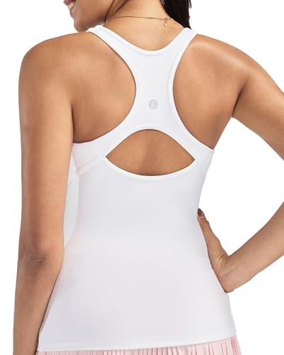 Image of RUNNING GIRL Workout Tops for Women,Racerback Tank Tops with Built in Bras,Padded Sports Bra Yoga Tank Athletic Tops