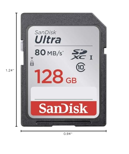 Image of SanDisk Ultra 128GB SDXC UHS-I Memory Card up to 80MB /s (SDSDUNC-128G-GN6IN), Black