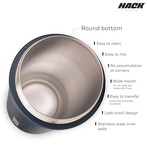 Image of Hack Athletics Premium Stainless Steel Insulated Shaker Bottles for Gym, Protein Shaker, Pre Workout Bottle, Water Bottle for Men and Women, BPA Free Material 100% Leakproof | 709ML (Blue)