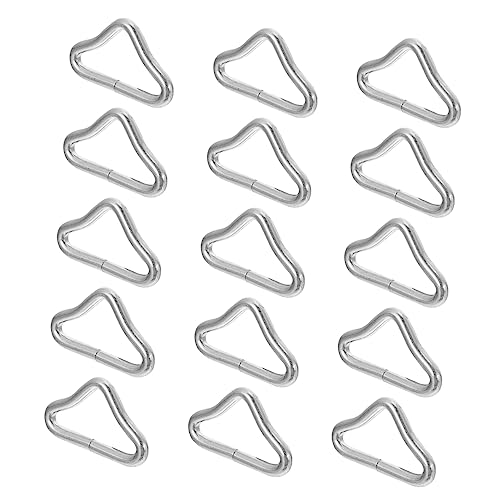 Generic 40pcs Trampoline Triangle Ring Heavy Duty Belt Trampoline Buckles Triangle Ring for Trampoline Bungee Bed Triangle Ring Kid Leash Stainless Steel Child Galvanized Steel Wire Tape, 4.2X.5cm