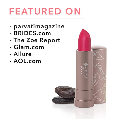 100% Pure Cocoa Butter Matte Lipstick Full Stay All Day Coverage, Lasting Moisturizing Natural Lip Color For All Skin Tones, Vegan Fruit Pigmented Protea (Neutral Berry W/Fuschia Undertone) - 0.15 Oz #TOP7