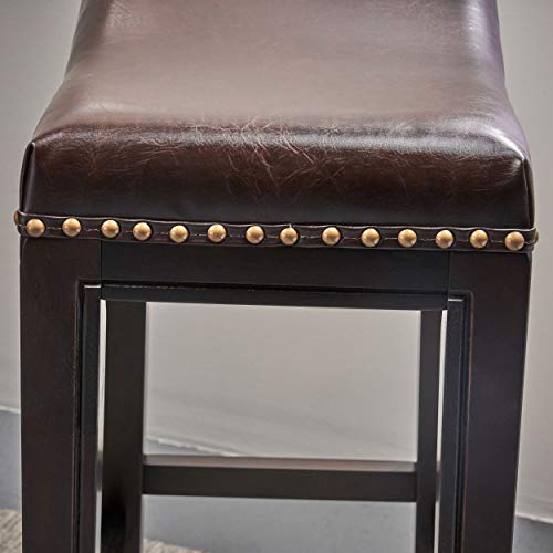 Christopher Knight Home Avondale Backless Bar Stools,12"D x 18.13"W x 30"H, 2-Pcs Set, Brown