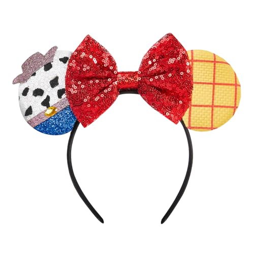 LYLIN Mouse Ears Headband Mouse Ears with Sequin Bow for Kids Women Sparkle Mouse Ears Hair Accessories for Birthday Parties Cosplay Accessories Party Decorations