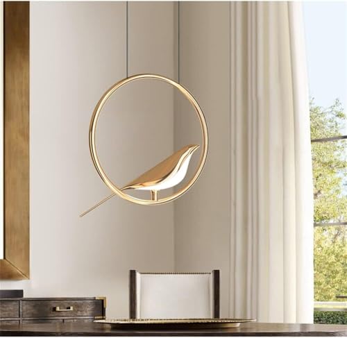 Lustre oiseau suspendu LED au design rond moderne et finitions premium