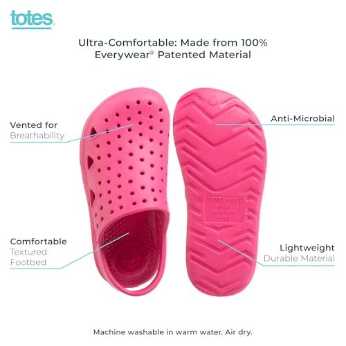 Image of Totes Kids' Everywear Lightweight Waterproof Contoured Splash and Play Clog Sandals with Strap