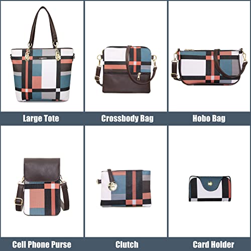 Image of OTMIPIML Purses and Handbags for Women Synthetic Leather Tote Crossbody Bags Satchel Purses Set 6pcs | Set