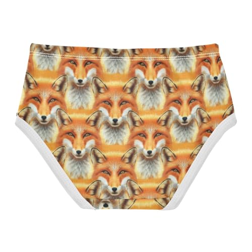 Toddler Underwear Floral 2t Cotton Panties for Girl Artistic Briefs Girls Undies Cute Fox Orange Animal2