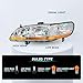 TUSDAR Headlight Assembly Compatible with 1998 1999 2000 2001 2002 Honda Accord OEM Headlamp Chrome Housing with Amber Reflector (L+R)