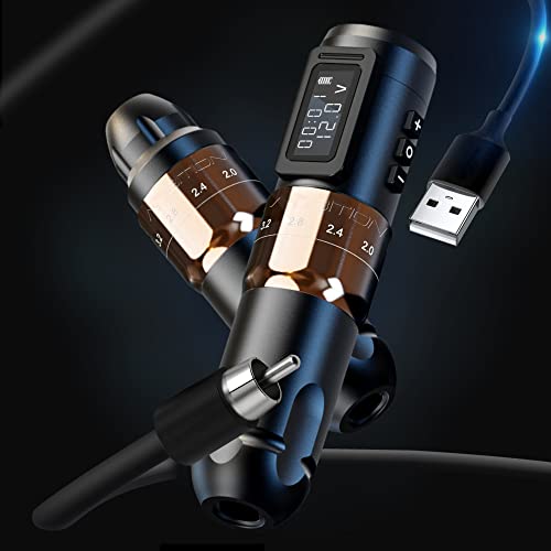 Ambition Mars Wireless Tattoo Machine With Adjustable Stroke - Rotary Cartridge Tattoo Machine Pen With Extra 1800Mah Power Coreless Motor Digital Led Display For Professional Tattoo Artist #TOP6