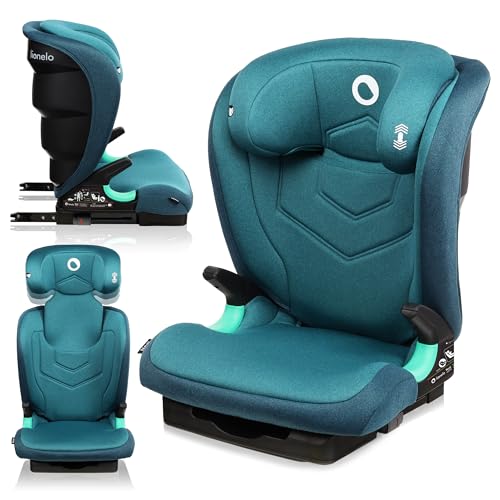 LIONELO Neal seggiolino auto 15-36 kg Isofix i-Size regolazione dello schienale a 3 livelli protezione laterale regolazione altezza del poggiatesta ventilazione (Turchese)