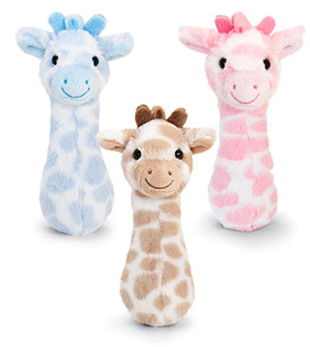 tachi Baby Stofftier Giraffe 15 cm, Plüschtier Rassel Blau, Kuscheltier Babygiraffe flauschig – Bild 3