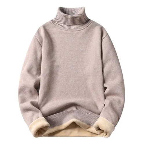 Men Fleece Turtleneck Sweater Slim Fit Knitted Pullovers Mens Solid Color Warm Knitting Pullover Sweaters2