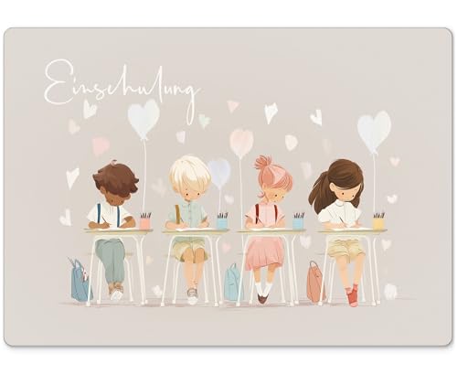 beriluDesign Einschulung Einladungskarten (12er Set) zum Schulanfang | Einladungen für Kinder zum Schulbeginn (12 Karten)