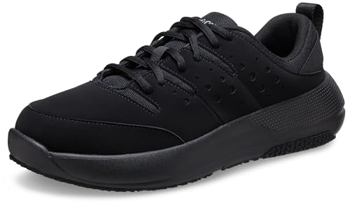 Crocs Men's On The Clock Work Sneakers, Slip Resistant Shoes, Triple Black, 12