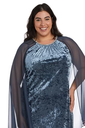 Image of R&M Richards Women's Metallic Foil Print Bodycon Dress W /Draped Capelet - Knee-Length Cocktail Party Outfit