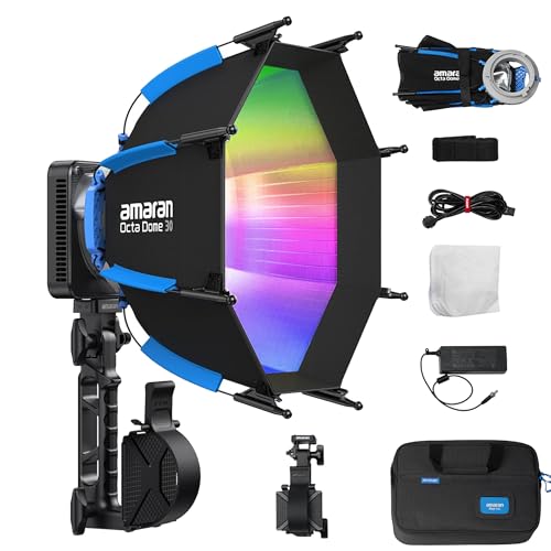 Amaran Ray 60c RGB Video Light 60W Portable Studio Photography Light CCT 1 800K-20 000K with Softbox Portable Bag for YouTube TikTok Live Streaming Weddings Vlog