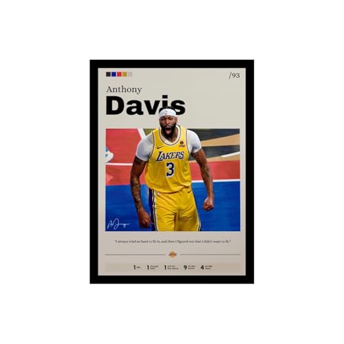 Image of BLINKART Anthony Davis | Nba Basketball Player | Synthetic Wood Photo Framed Wall Hanging Poster Room & Office Bedroom Living Boys And Girl Room Home Wall Hanging | 12x18 Inches