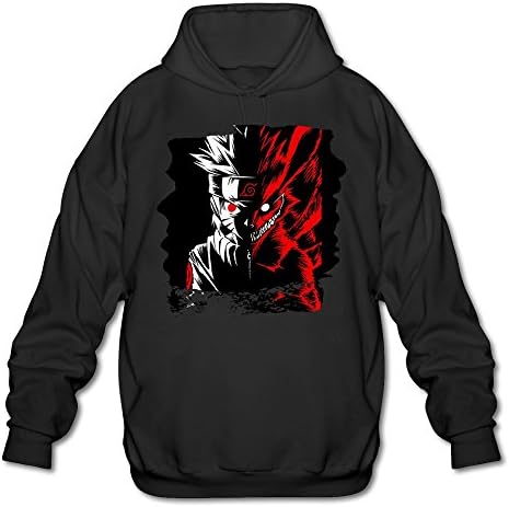 Men's Japan Anime Hokage Ninjia Naruto Two Face Pranav Patel Top Hoodie Black