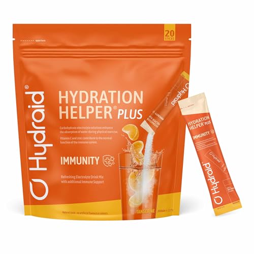 Hydraid® PLUS IMMUNITY Mandarine - Elektrolyte Pulver mit Vitamin C & Zink für Immunsystem, Sport & Hydration im Winter - 20 Sticks mit Mandarine-Geschmack