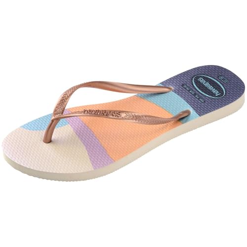 Havaianas Women's Slim Palette Glow Flip Flops Sandals, Beige, 7/8