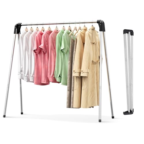 APEXCHASER Clothes Drying Rack - Laundry Rack for Efficient Air Drying, Collapsible Clothing Rack, Foldable Clothes Drying Rack, Heavy Duty Stainless Steel Clothes Rack