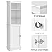 Yaheetech Tall Slim Storage Cabinet with 3 Shelves & Door, Freestanding Linen Cabinet for Bathroom, Living Room, Entryway, 16 x 12 x 60.5 Inches, White
