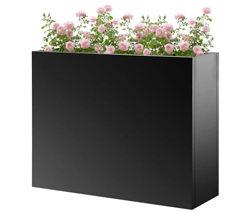 R.Wisem Outdoor planters for Porch Outdoor Tall Planter Box Black Metal Privacy Screen Planter Box Tall Rectangular Narrow Large Big Patio Porch Planter for Outdoor Plants by R.Wisem - Image 2