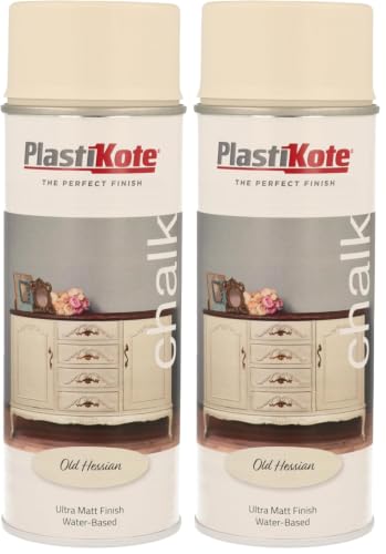 Image of Plasti-Kote Chalk Finish Spray Old Hessian 400ml (Pack of 2)