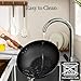 Todlabe Carbon Steel Wok - Including Glass Cover and Silicone Spatula, 13-Inch Woks & Stir-Fry Pans for Induction, Electric, Gas Stoves