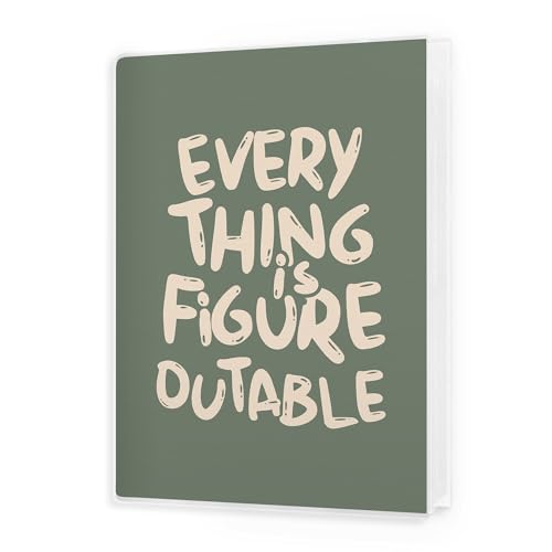 Image of Everything Is Figureoutable Photo Album 4x6, Olive Green Inspirational 18 Pockets Small Picture Memory Book Photo Album Keepsake for Graduation Wedding Anniversary Travel Vacation