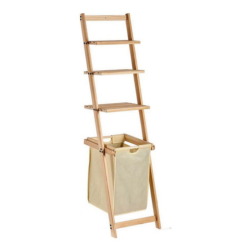 BigBuy Home Etagère Beige Marrone Bois Tissu 9756 (36 x 151 x 41,5 cm)