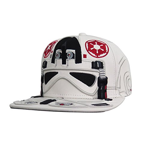 Star Wars at-at Pilot Big Face Snapback Hat White