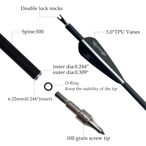 S F Bogenschießen Erwachsene Pfeile für bogenschießen Carbonpfeile,Geeignet für compoundbogen Recurvebogen Langbogen-12 Stück (30 Zoll) 2 S F Bogenschießen Erwachsene Pfeile für bogenschießen Carbonpfeile,Geeignet für compoundbogen Recurvebogen Langbogen-12 Stück (30 Zoll) – Bild 2