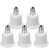 5-Pack JACKYLED E12 to E26 E27 Adapter Chandelier Light Socket, E12 to Medium Socket E26 E27 Conv...