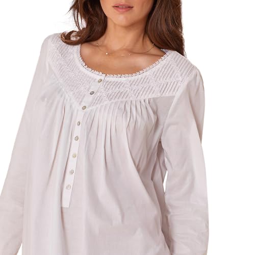 Image of Eileen West 100% Cotton Long Sleeve 50 inch Nightgowns for Women