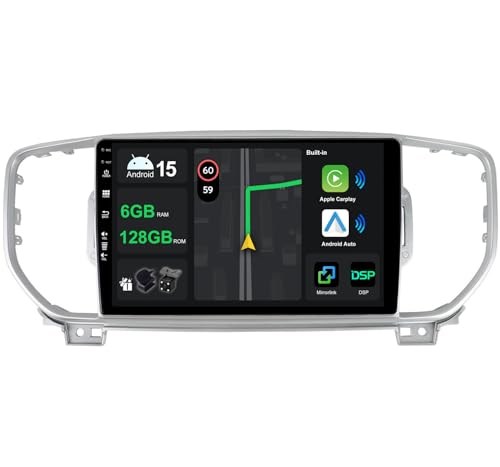 【CarPlay & Android Auto & DSP】 Usa Carplay tramite Bluetooth/USB, Android Auto tramite connessione Bluetooth/USB, accesso a GPS, chiamate, musica da smartphone su schermo grande dell'autoradio, rendi la tua guida più facile e sicura. Ultimate Audio Effect: DSP integrato e amplificatore TDA7851 con 4 x 50 W, selezioni EQ a 64 bande; Supporto amplificatore