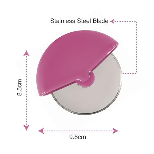Image of Pizza Cutter Roll Cutting Wheel Pizza Cutter, Sandwich Cutter for Home - RA076 - Pink