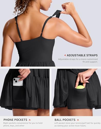 Soothfeel Tennis Dresses for Women Athletic Dress with Built in Shorts & Bra Flowy Golf Workout Dresses with Pockets Summer4