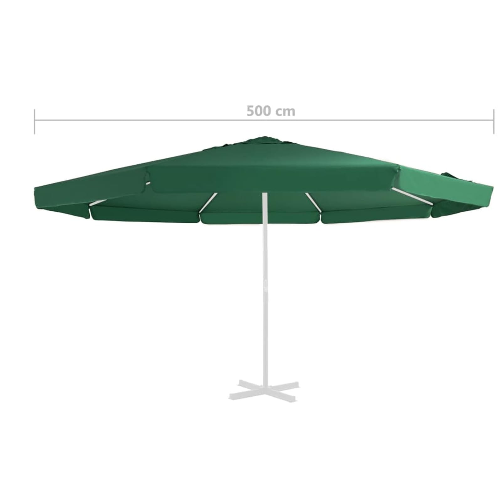 JUDYY Telo di Ricambio per Tenda da Sole Verde 500 cm,Vita all'aperto,Accessori per ombrelloni e Parasole,Tessuti per ombrelloni e parasoli-312539