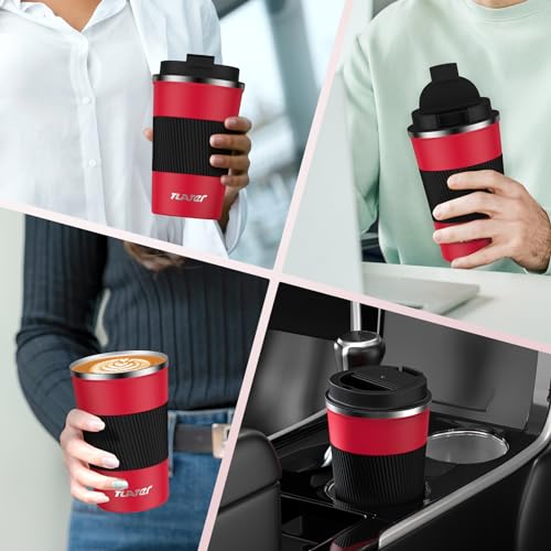 Image of Tlater Thermal Mug, 380 ml Thermal Coffee Mug with Leak-Proof Lids - Thermal Travel Mug - Stainless Steel Double Walled Vacuum Coffee Cups for Hot and Cold Drinks, Coffee and Tea
