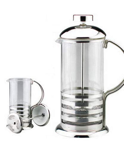 800ml / 8-Cup Stainless Steel Glass Cafetiere French Filter Coffee Press Plunger