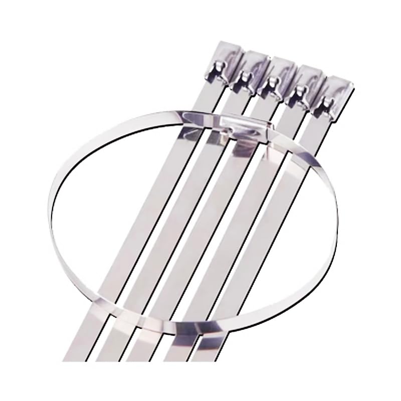 Samozamykające się opaski zaciskowe, Metalowe opaski kablowe, opaski zaciskowe ze stali nierdzewnej, opaski termiczne do rur indukcyjnych(20pcs,100mm)